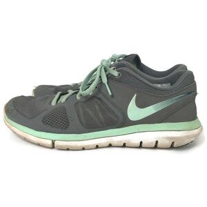 Nike Sportswear Flex 2014 Run Sneakers Lace Up Running Shoes in Gray/Mint